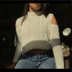 White Mock Neck Sweater